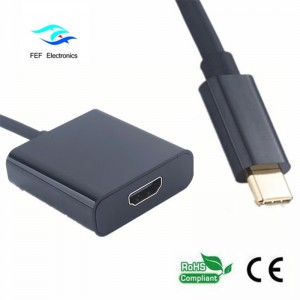 USB-tyypin c-HDMI-naarasmuuntimen metallikotelo Koodi: FEF-USBIC-006