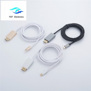 USB TYP-C - Mini Displayport urosmuunnin ABS-kuori: FEF-USBIC-014