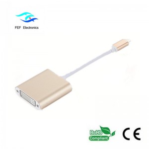 USB TYPE-C-DVI naarasmuunnin ABS-kuori Koodi: FEF-USBIC-003